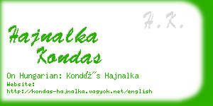 hajnalka kondas business card